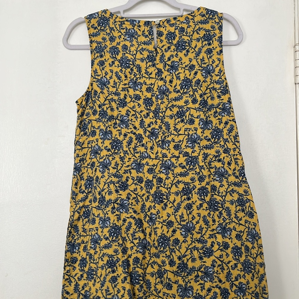 J. Jill Floral Sleeveless Dress - Blue and Yellow - Picture 5 of 5